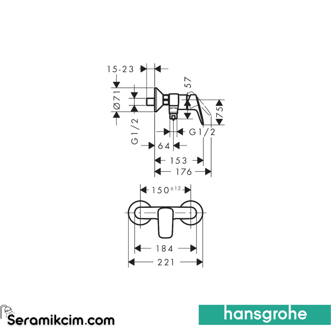 Hansgrohe Logis Duş Bataryası Krom 71600000