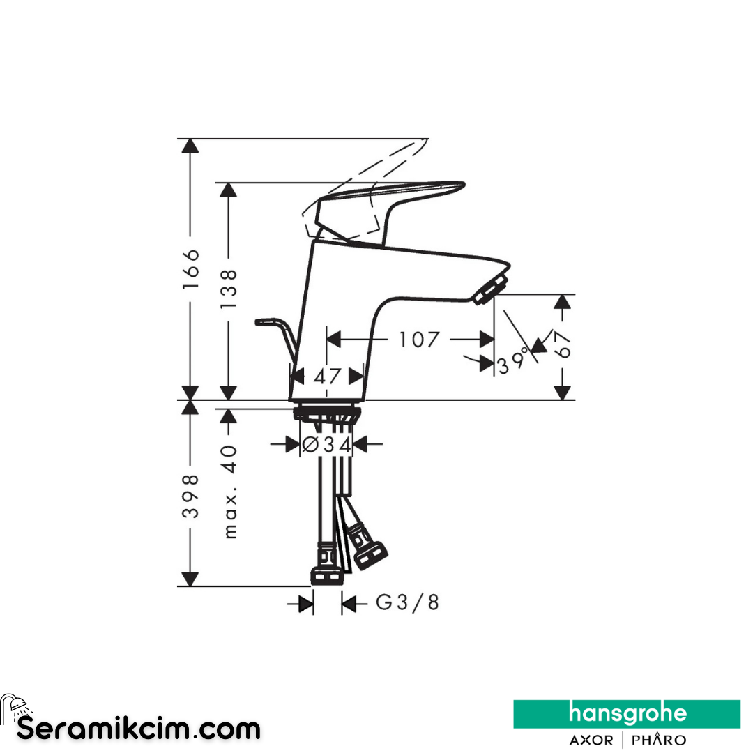 Hansgrohe Logis E Lavabo Bataryası 230 71179000