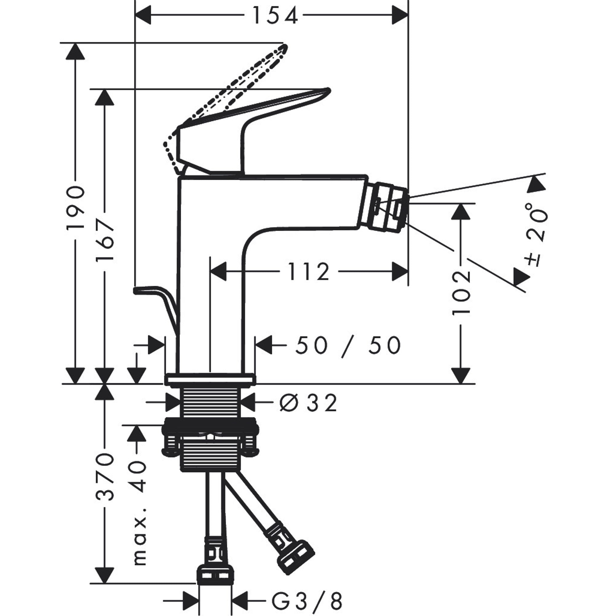 Hansgrohe Logis Fine Bide Bataryası 71201000