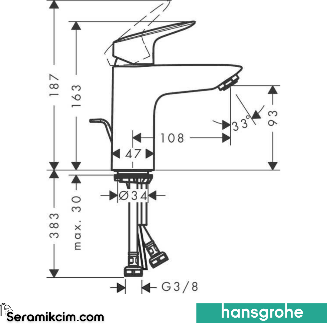 Hansgrohe Logis Lavabo Bataryası Krom 71100000