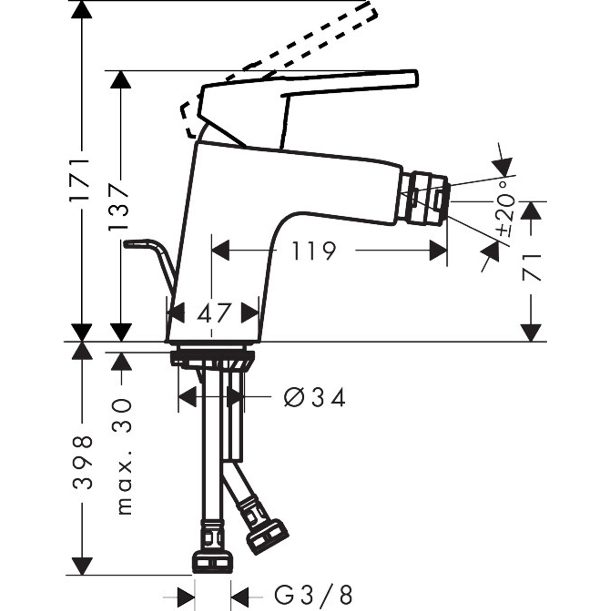 Hansgrohe Logis Loop BiDuşu Bataryası 70Kumand 71250000