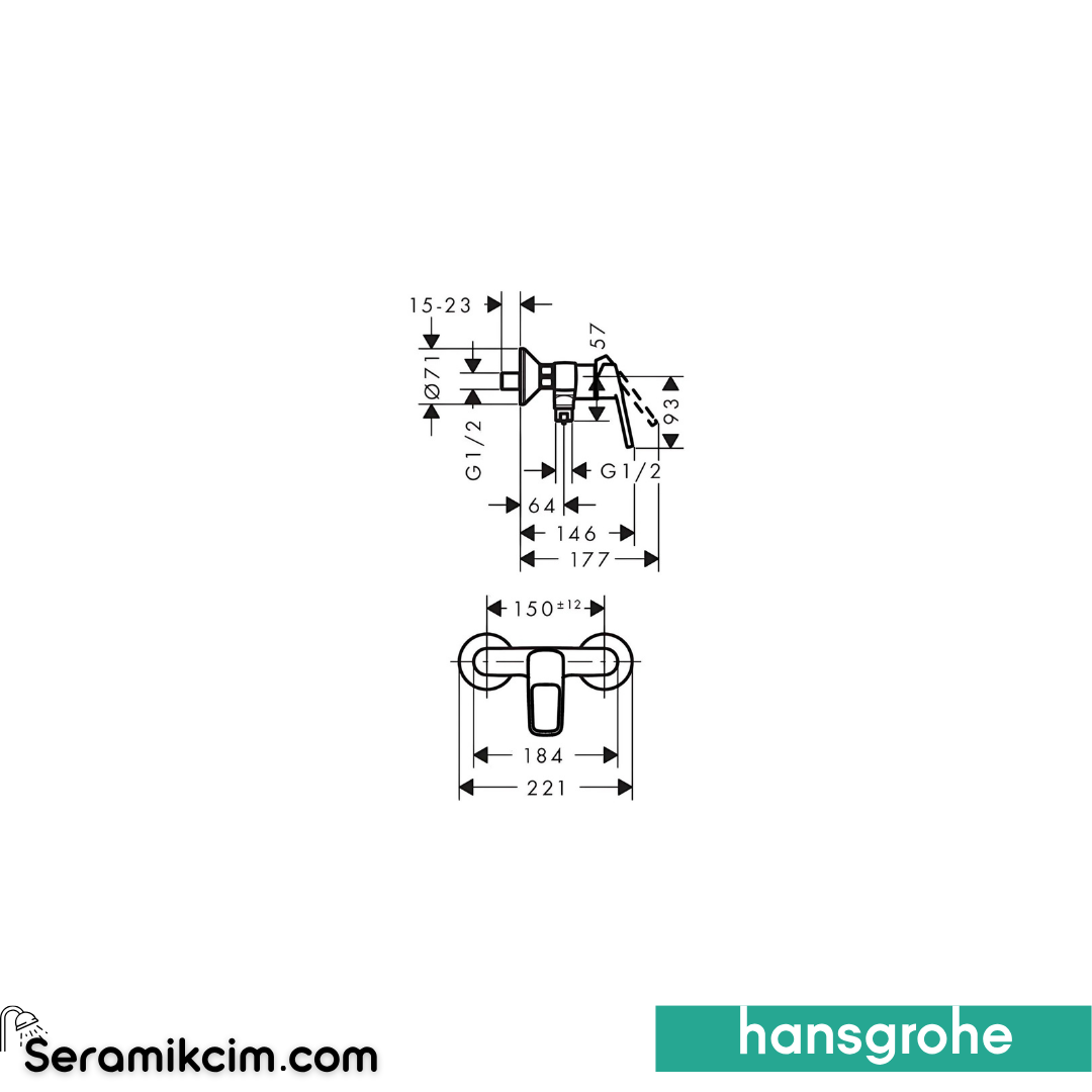 Hansgrohe Logis Loop Duş Bataryası Krom 71247000