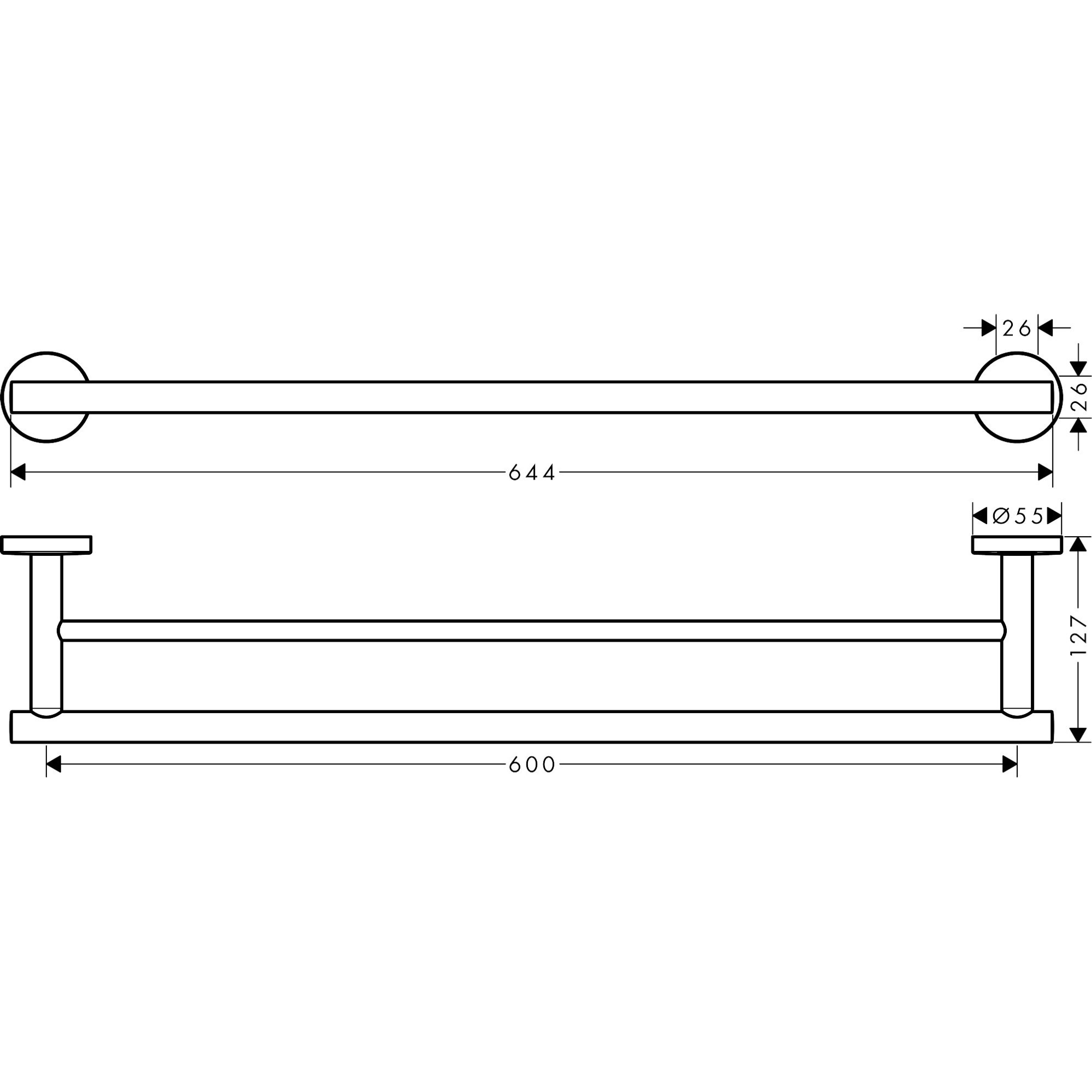 Hansgrohe Logis Universal Çiftli Havluluk Krom 41712000