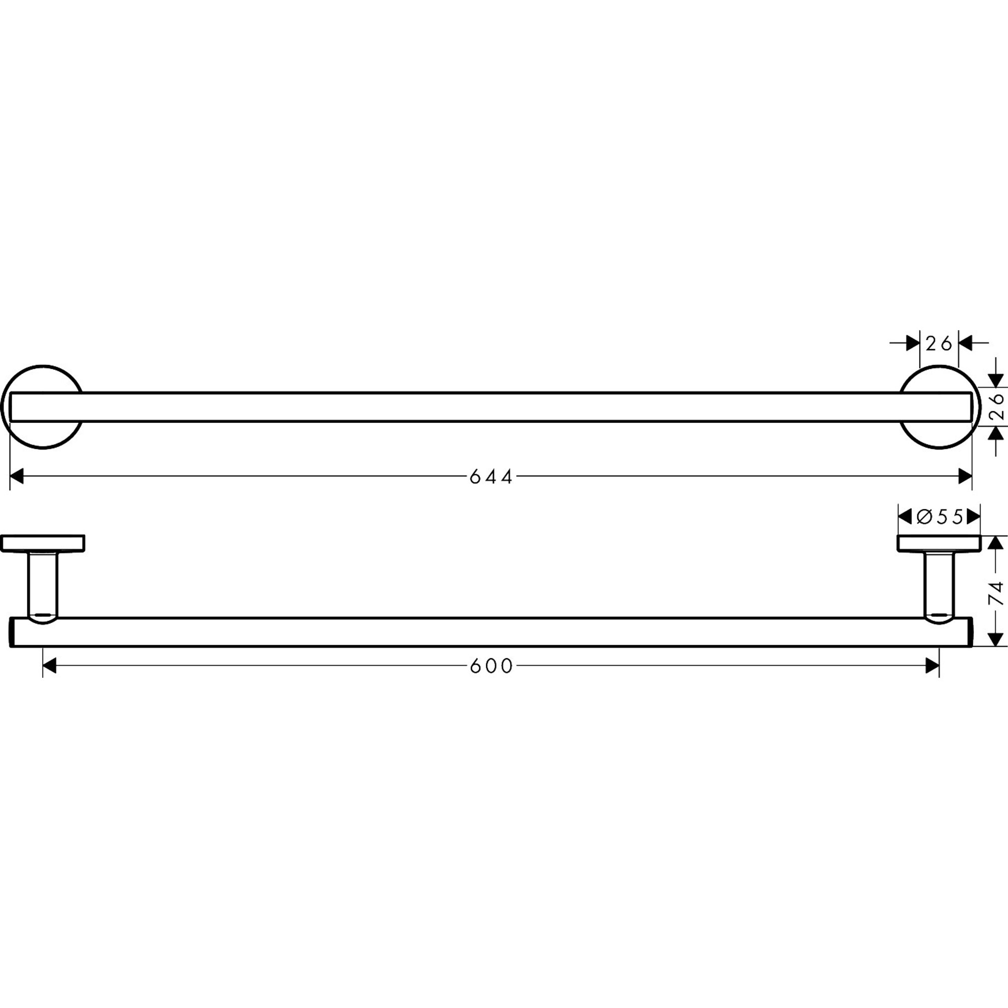 Hansgrohe Logis Universal Havluluk 600 Krom 41716000