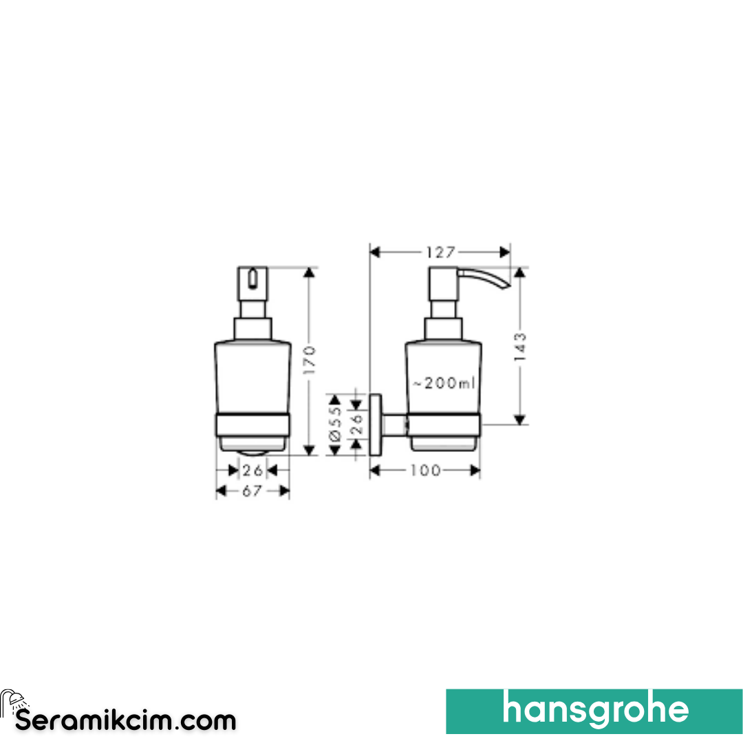 Hansgrohe Logis Universal Sıvı Sabunluk Krom 41714000