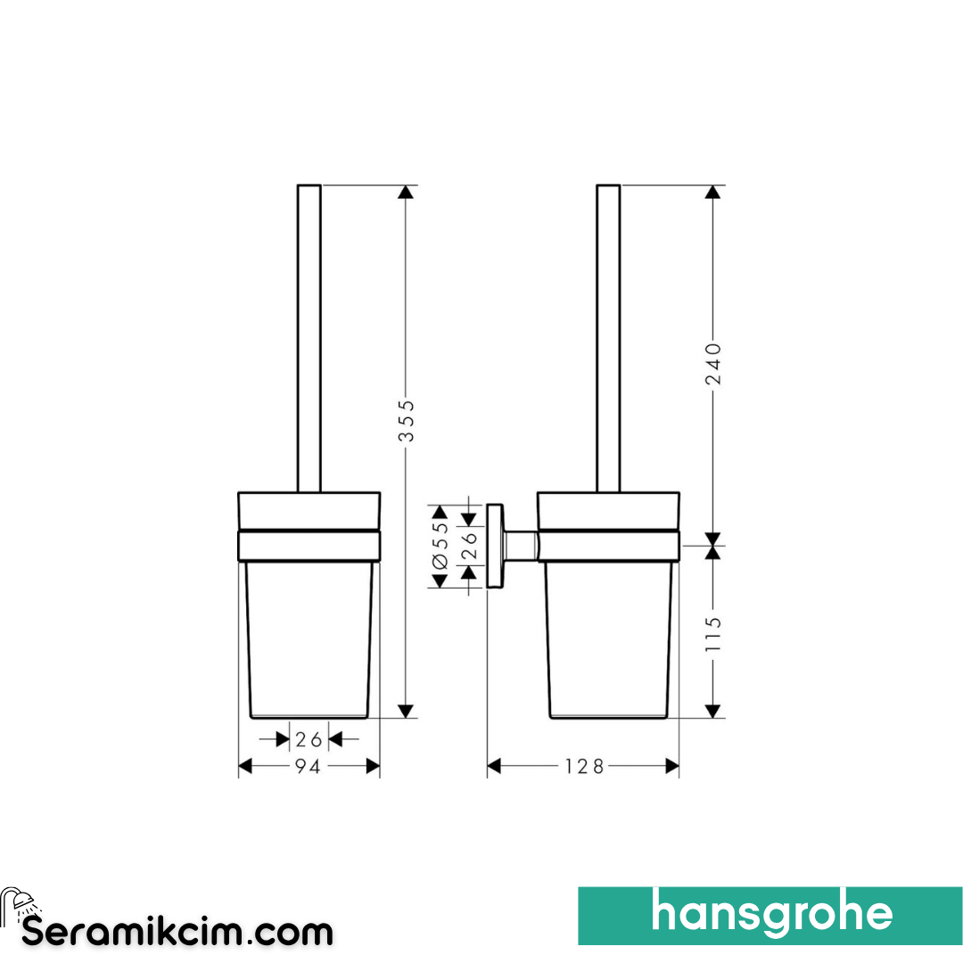 Hansgrohe Logis Universal Tuvalet Fırçası Krom 41722000