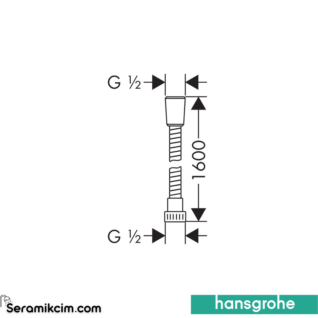 Hansgrohe Metaflex Spiral 1.60 M Krom 28266000