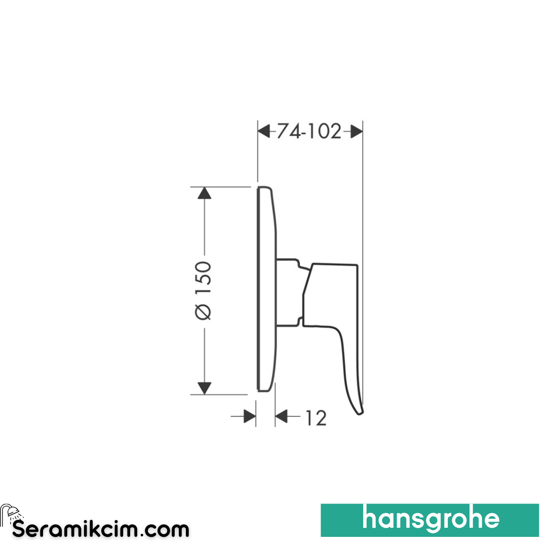 Hansgrohe Metris Ankastre Duş Bataryası Krom 31686000