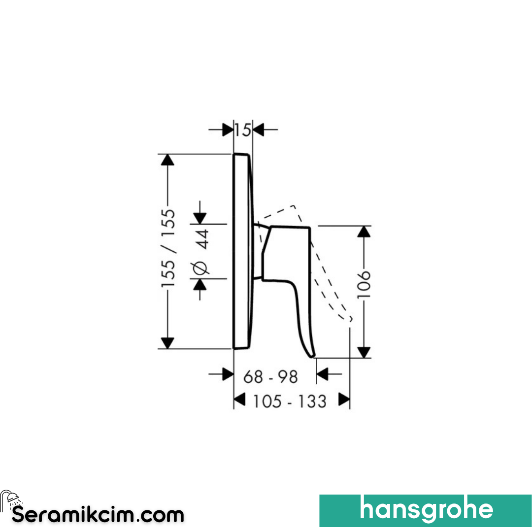 Hansgrohe Metris Ankastre Duş Bataryası Krom 31456000