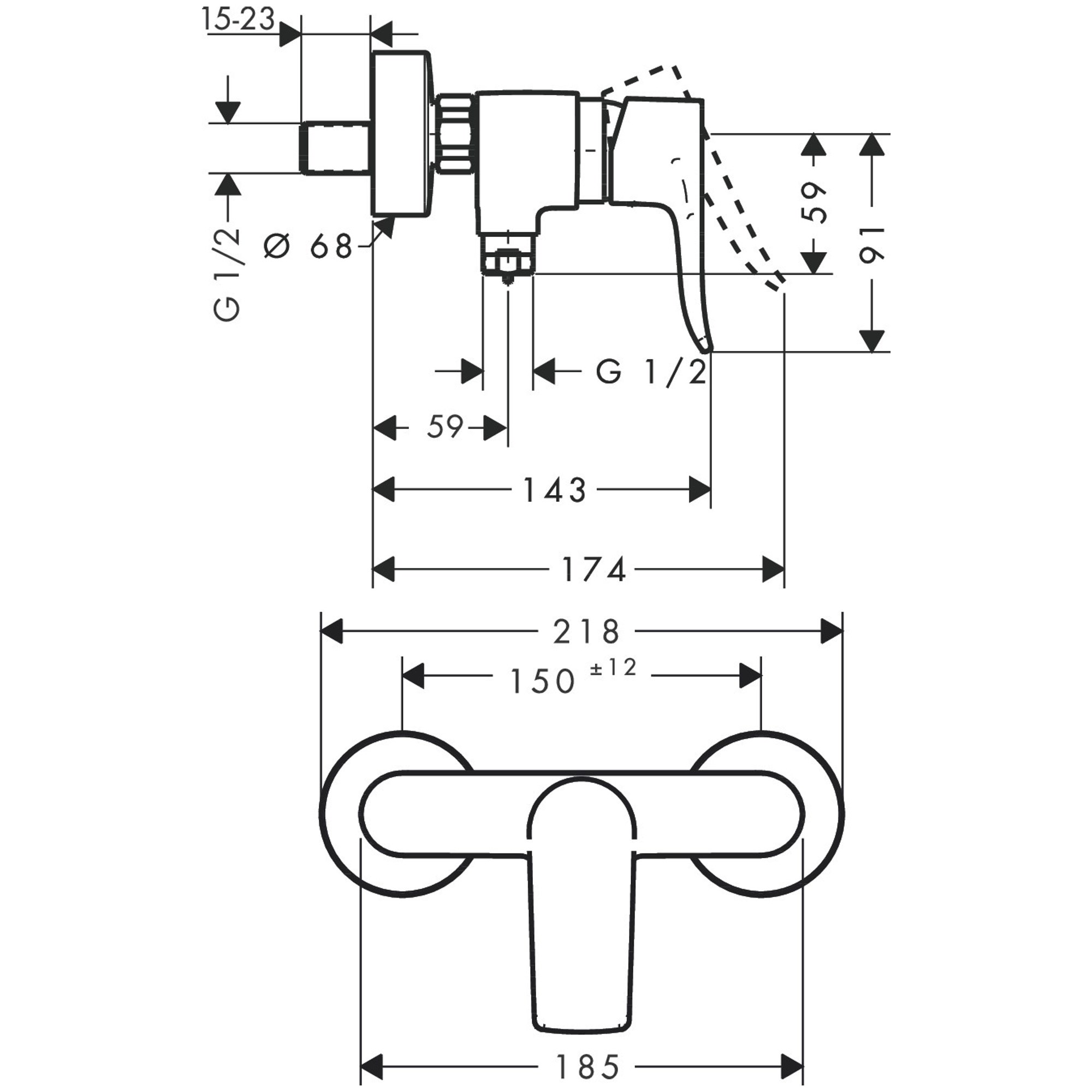 Hansgrohe Metris Aplike Duş Bataryası 31680000