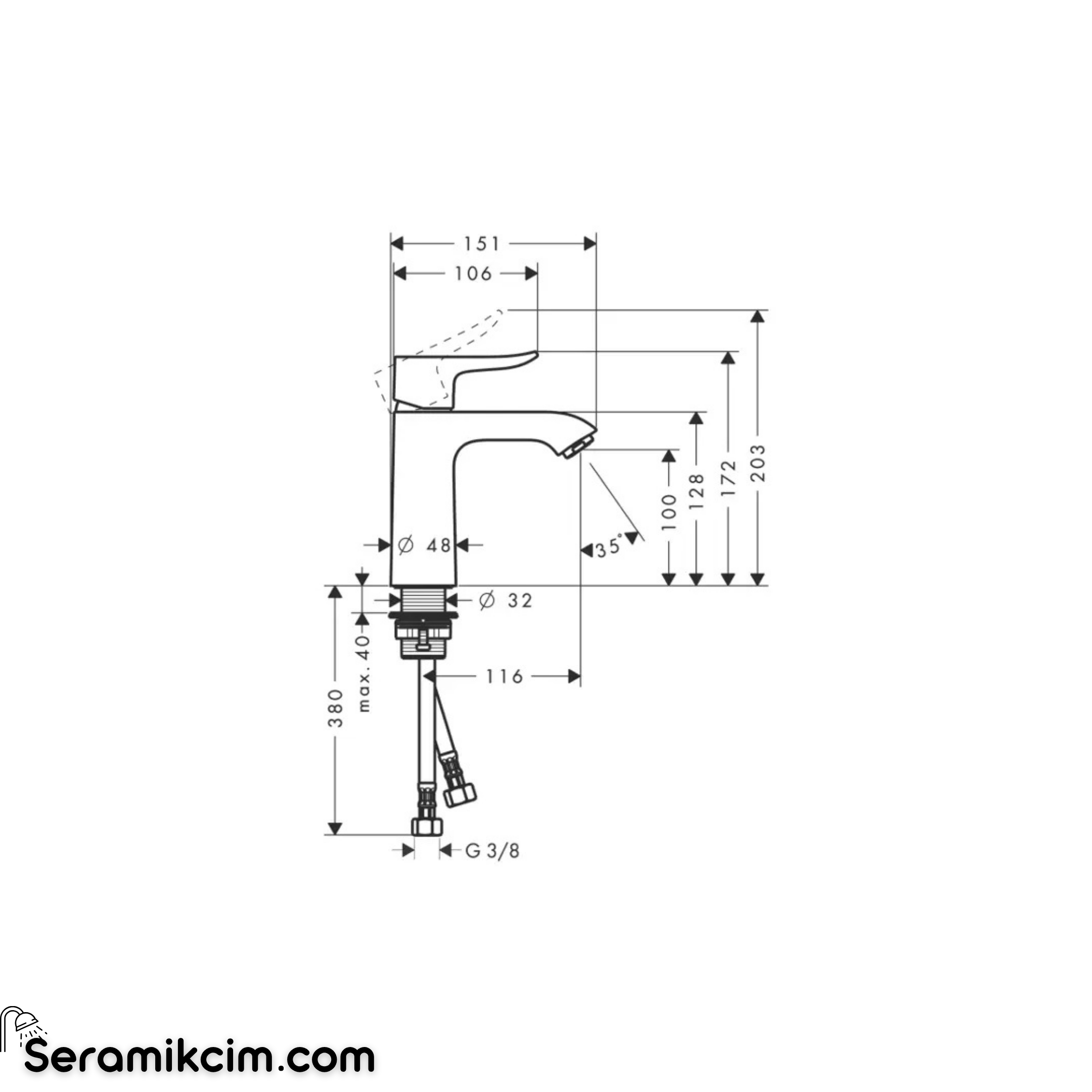 Hansgrohe Metris Lavabo Bataryası 110 31204000