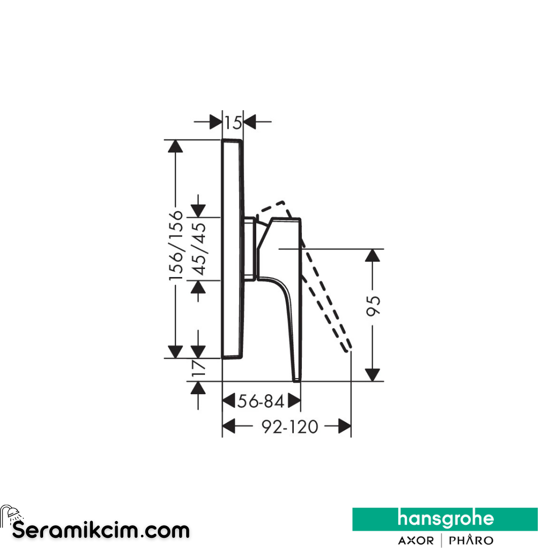 Hansgrohe Metropol Ankastre Duş Bataryası Mat Bronz 32565140