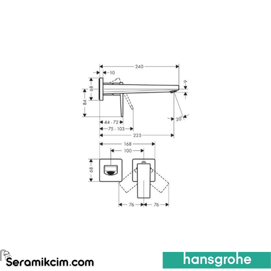 Hansgrohe Metropol Ankastre Lavabo Bataryası Mat Siyah 32526670