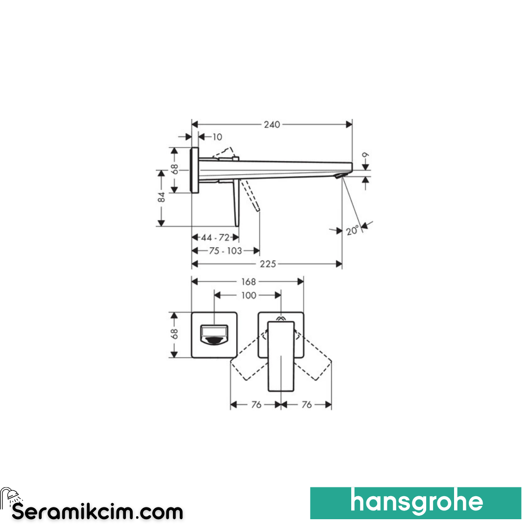 Hansgrohe Metropol Ankastre Lavabo Bataryası 225 Krom 32526000