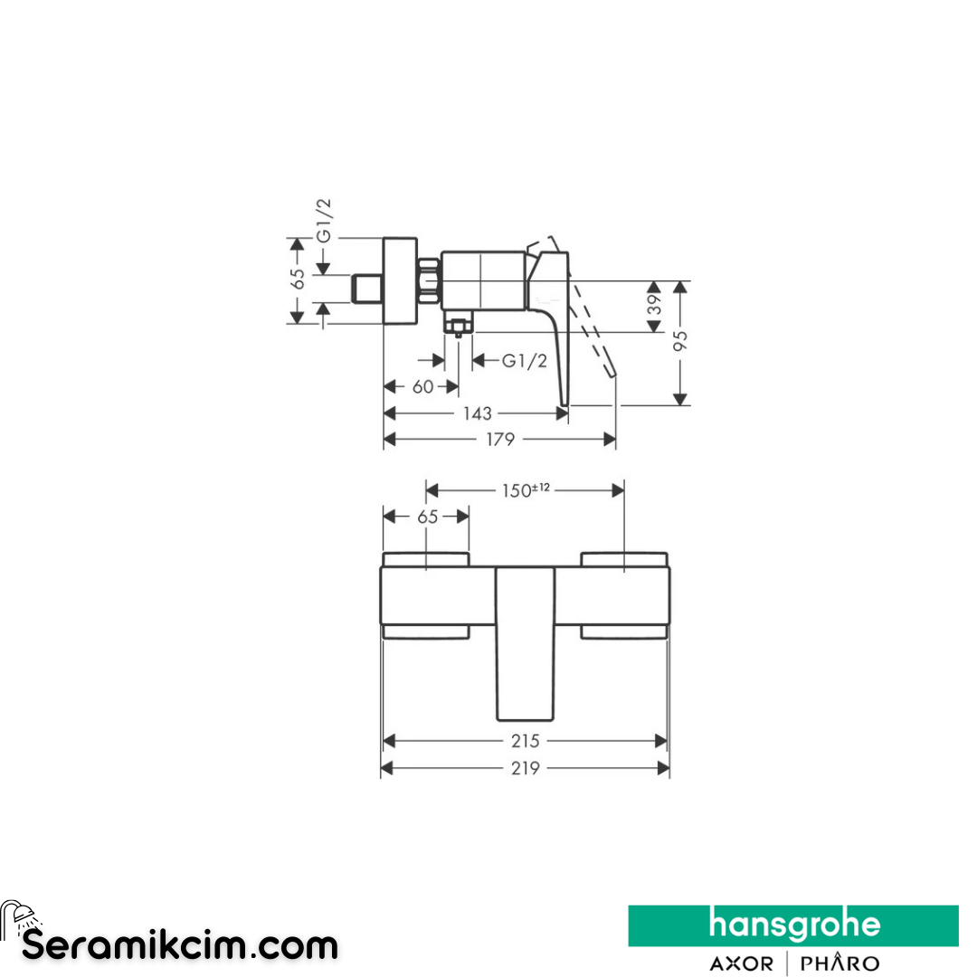 Hansgrohe Metropol Duş Bataryası Mat Bronz 32560140