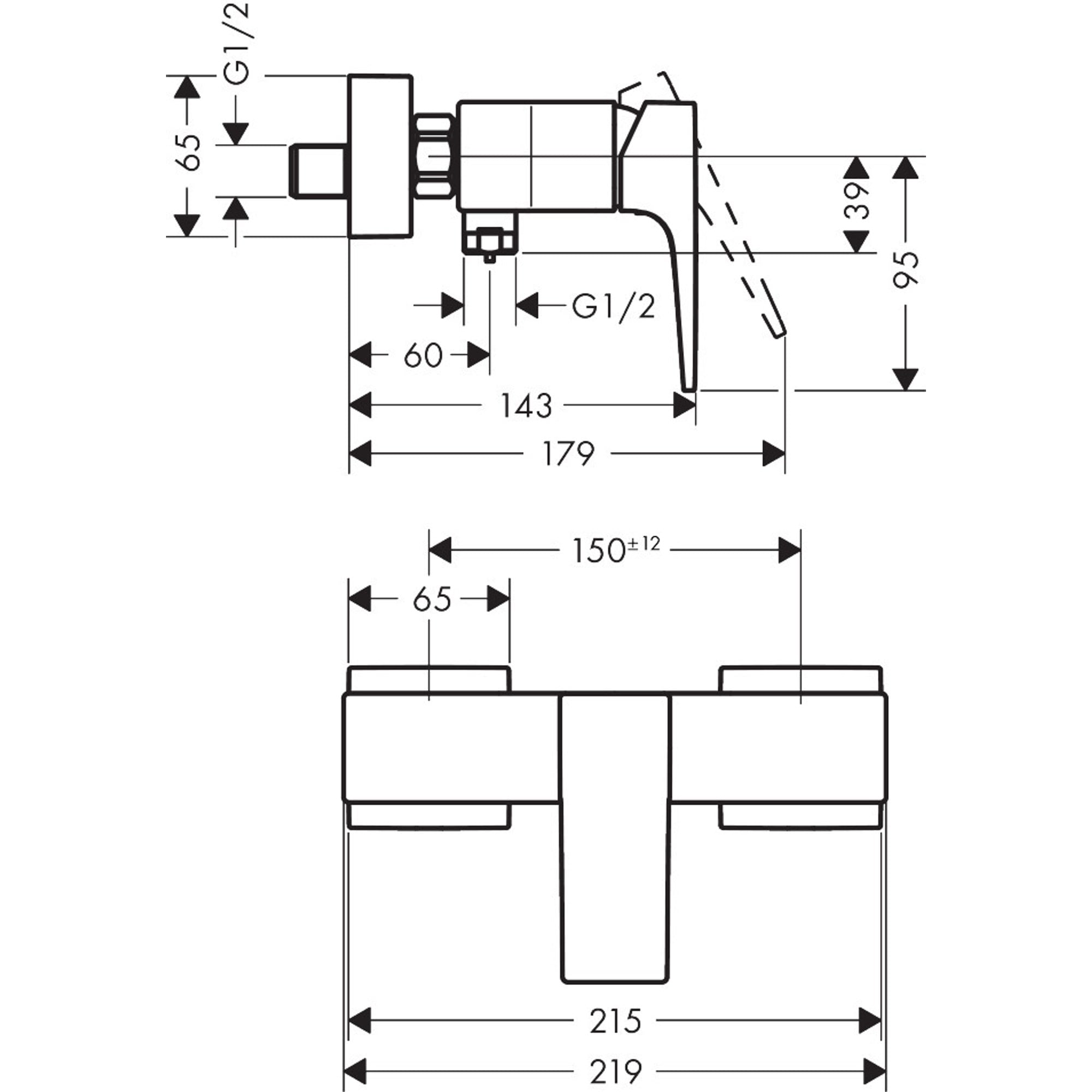Hansgrohe Metropol Duş Bataryası Mat Siyah-Krom 32560340