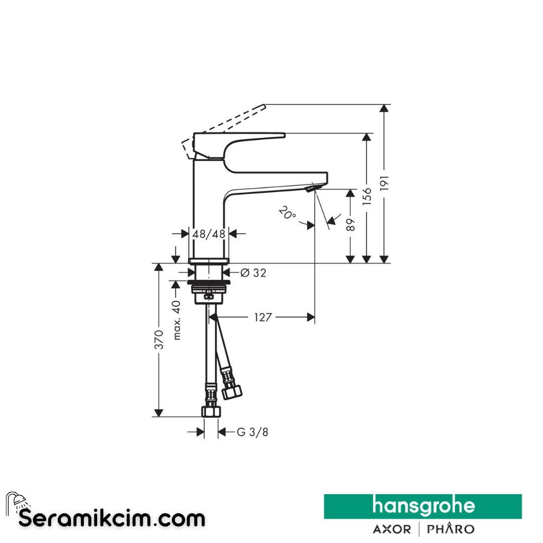 Hansgrohe Metropol Loop Tek Kollu Lavabo Bataryası 100 Krom 74500000