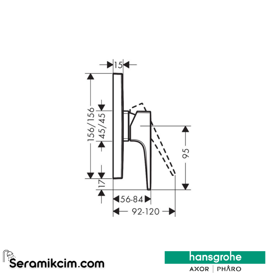 Hansgrohe Metropol Loop Volan Ankastre Duş Bataryası Krom 74565000