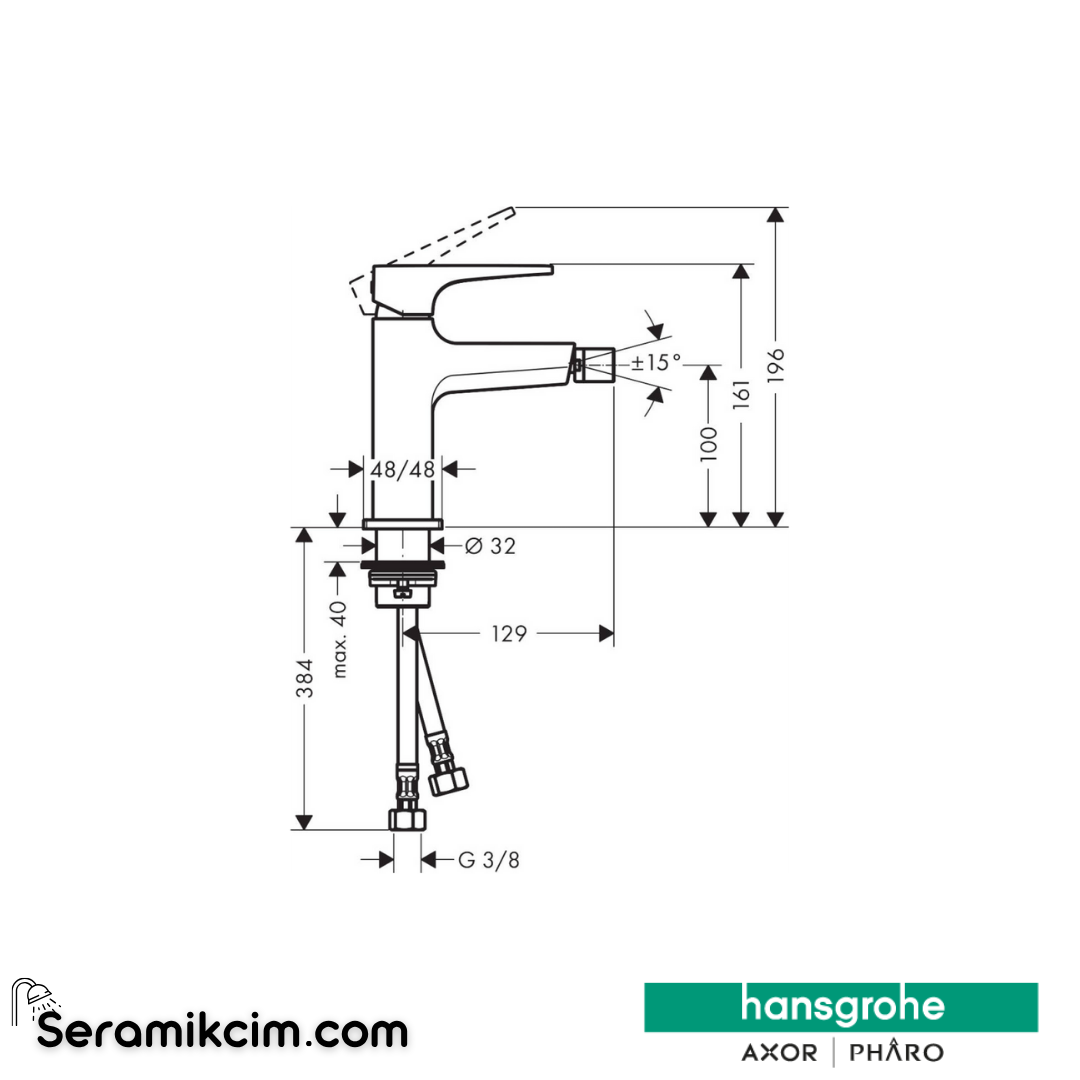 Hansgrohe Metropol Loop Volan Bide  Bataryası Krom 74520000