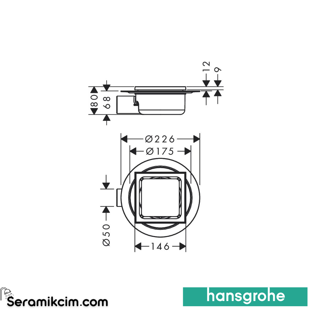 Hansgrohe Point Drain Yer Süzgeci 15X15 Cm Grate 56055800