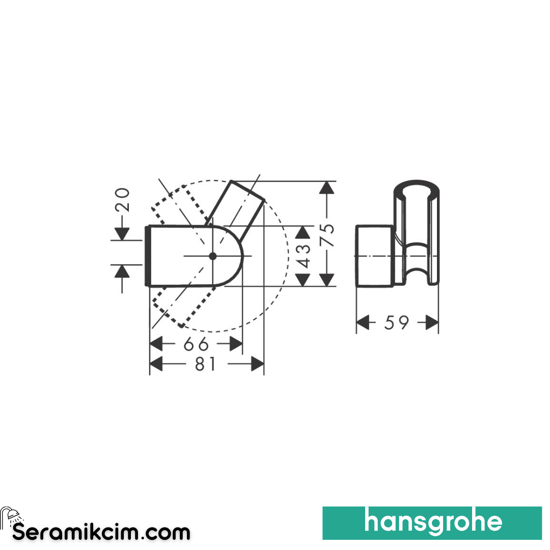 Hansgrohe Porter Vario El Duşu Askısı Krom 28328000