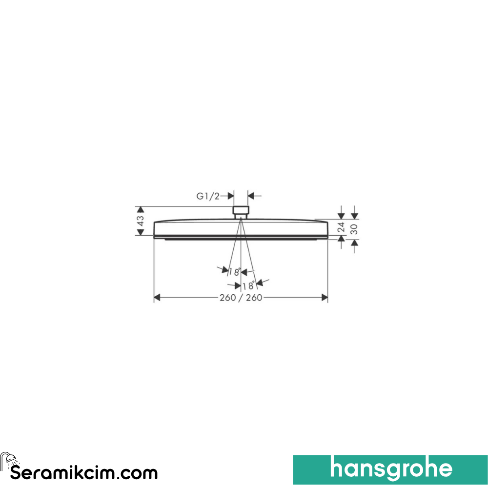 Hansgrohe Pulsify E Tepe Duşu 260 1 Fonksiyonlu 24330000