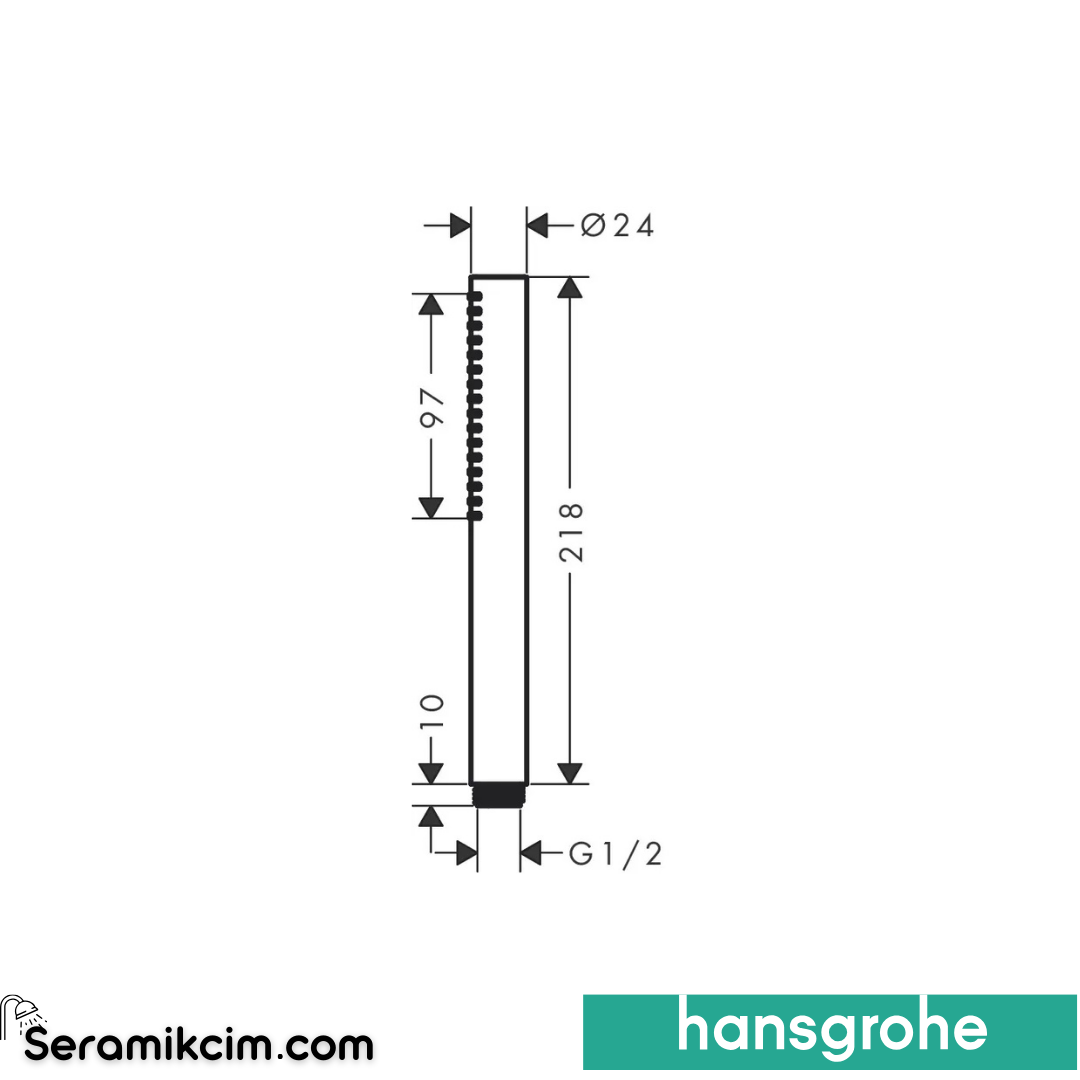 Hansgrohe Pulsify S Baton El Duşu 100 1 Fonksiyonlu Ecosmart+ Krom 24126000