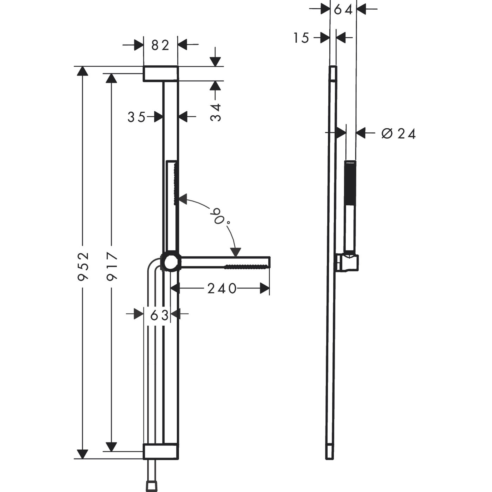 Hansgrohe Pulsify S Duş Seti 90 cm Sürgülü 9,8x2,4 cm El Duşlu 1 Fonksiyonlu EcoSmart Mat Beyaz 24382700