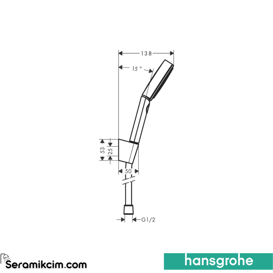 Hansgrohe Pulsify Select S Askılı Duş Seti 3jet 125cm Hortumla Birlikte Mat Siyah 24302670