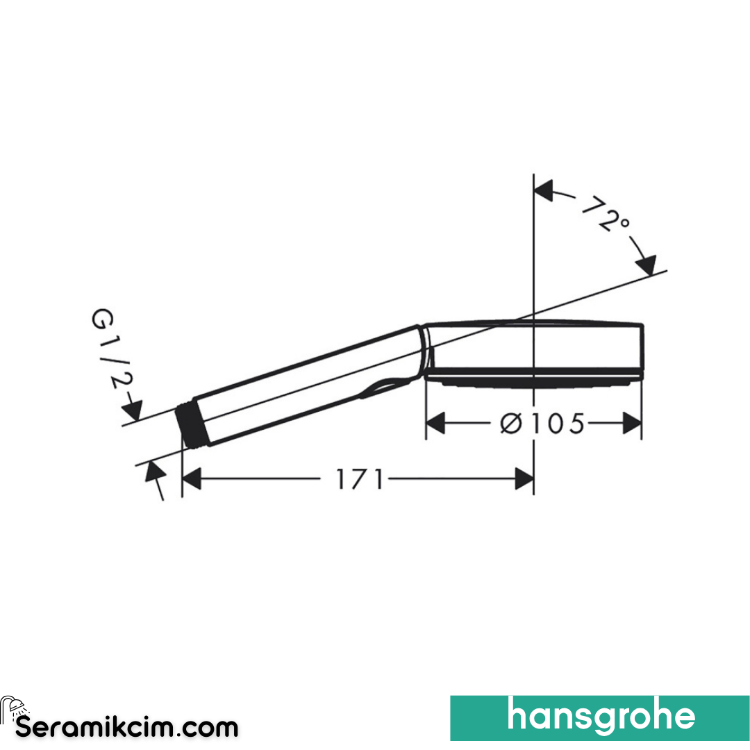 HansGrohe Pulsify Select S El Duşu 105 3Jet Relaxation Ecosmart Krom 24111000