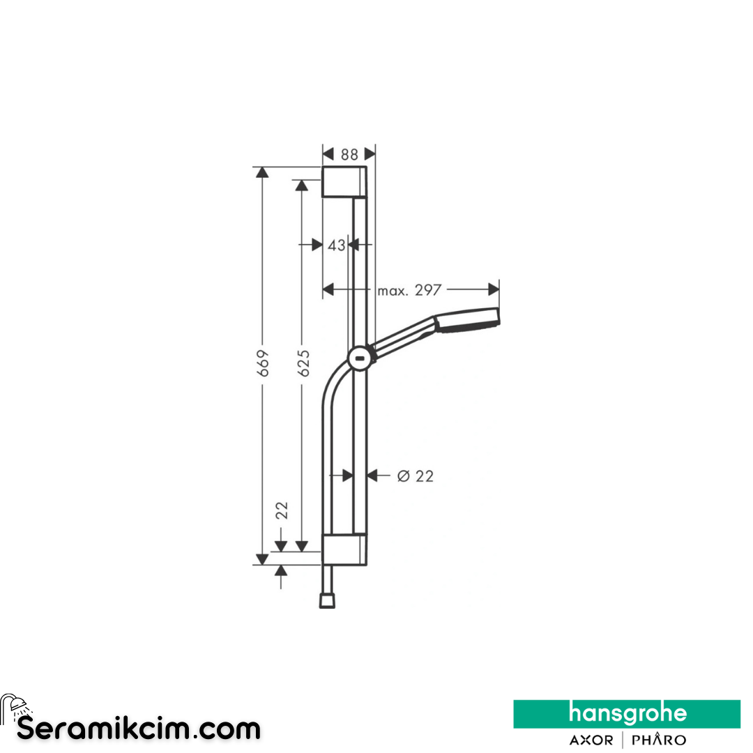 Hansgrohe Pulsify Sürgülü Duş Seti 105 3 Fonksiyonlu 65 Cm Krom 24160000