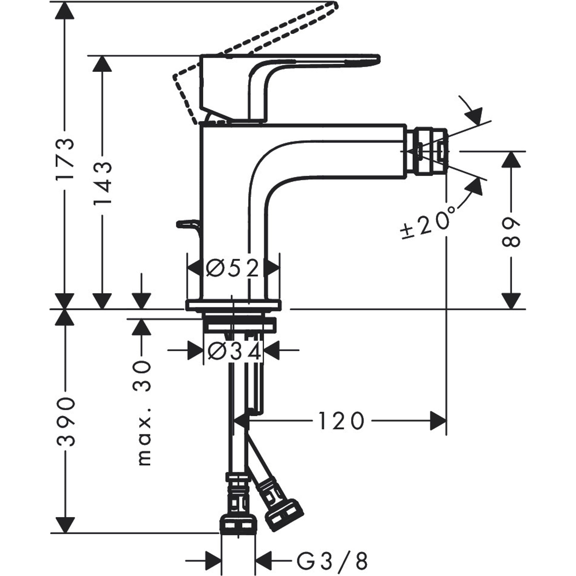Hansgrohe R Eviye Bataryası E Bide Bataryası Sifon Kumandalı 72213000