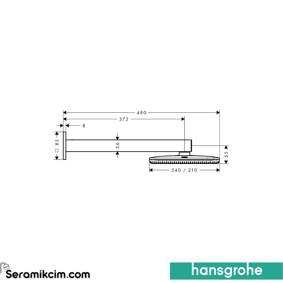 Hansgrohe Raindance Alive Q 210/340 2jet EcoSmart Mat Bronz Tepe Duşu 24551140
