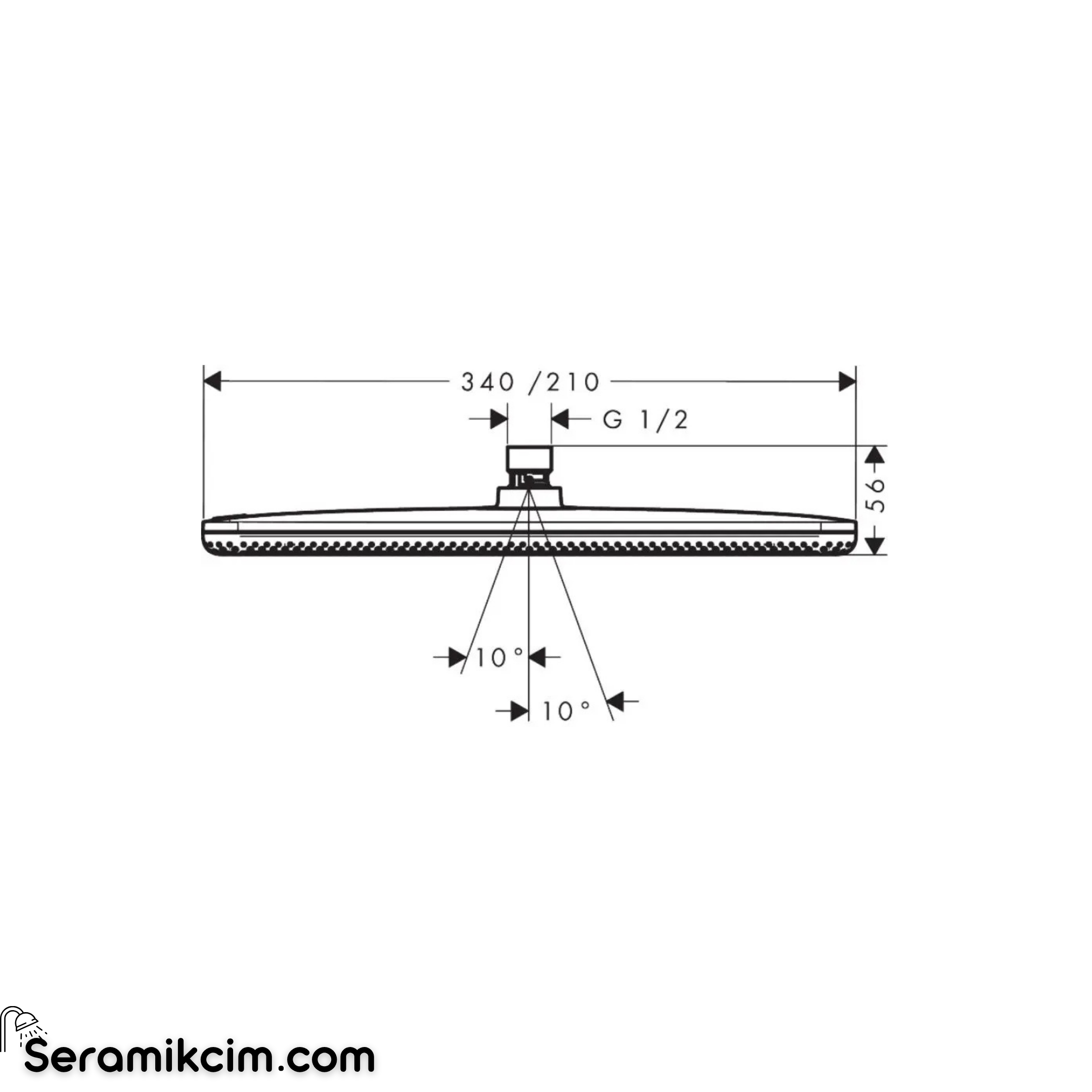 Hansgrohe Raindance Alive Q Tepe Duşu 210/340 1jet EcoSmart Krom 24531000