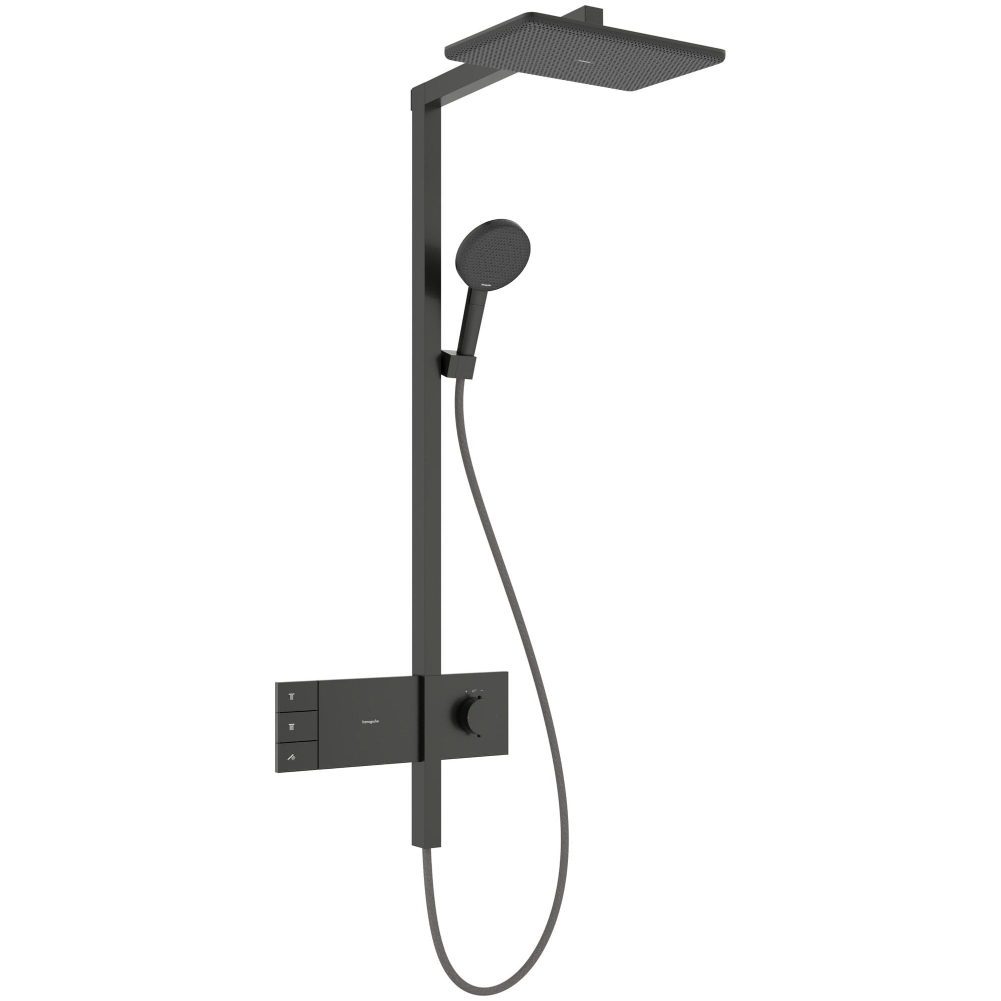 Hansgrohe Raindance Alive Q Termostatik Duş Sistemi 21,4x34,3 cm 2 Fonksiyonlu EcoSmart ShowerSelect Comfort Mat Siyah-Krom 24591340