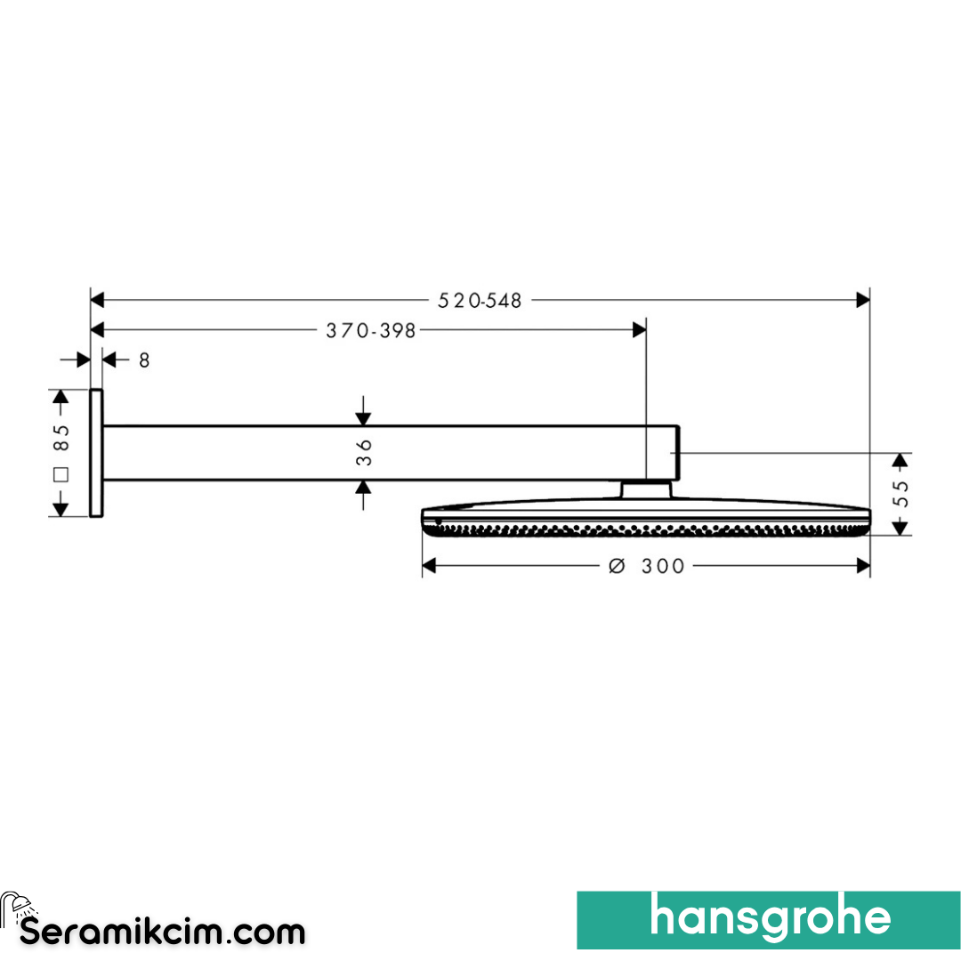 Hansgrohe Raindance Alive S 300 2jet EcoSmart Tepe Duşu Krom 24541000