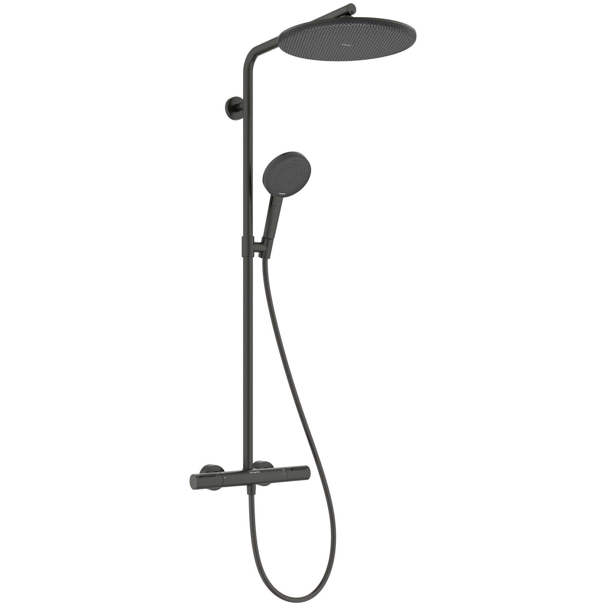 Hansgrohe Raindance Alive S Puro Termostatik Duş Sistemi 30 cm 1 Fonksiyonlu EcoSmart Ecostat Element Mat Siyah-Krom 24593340
