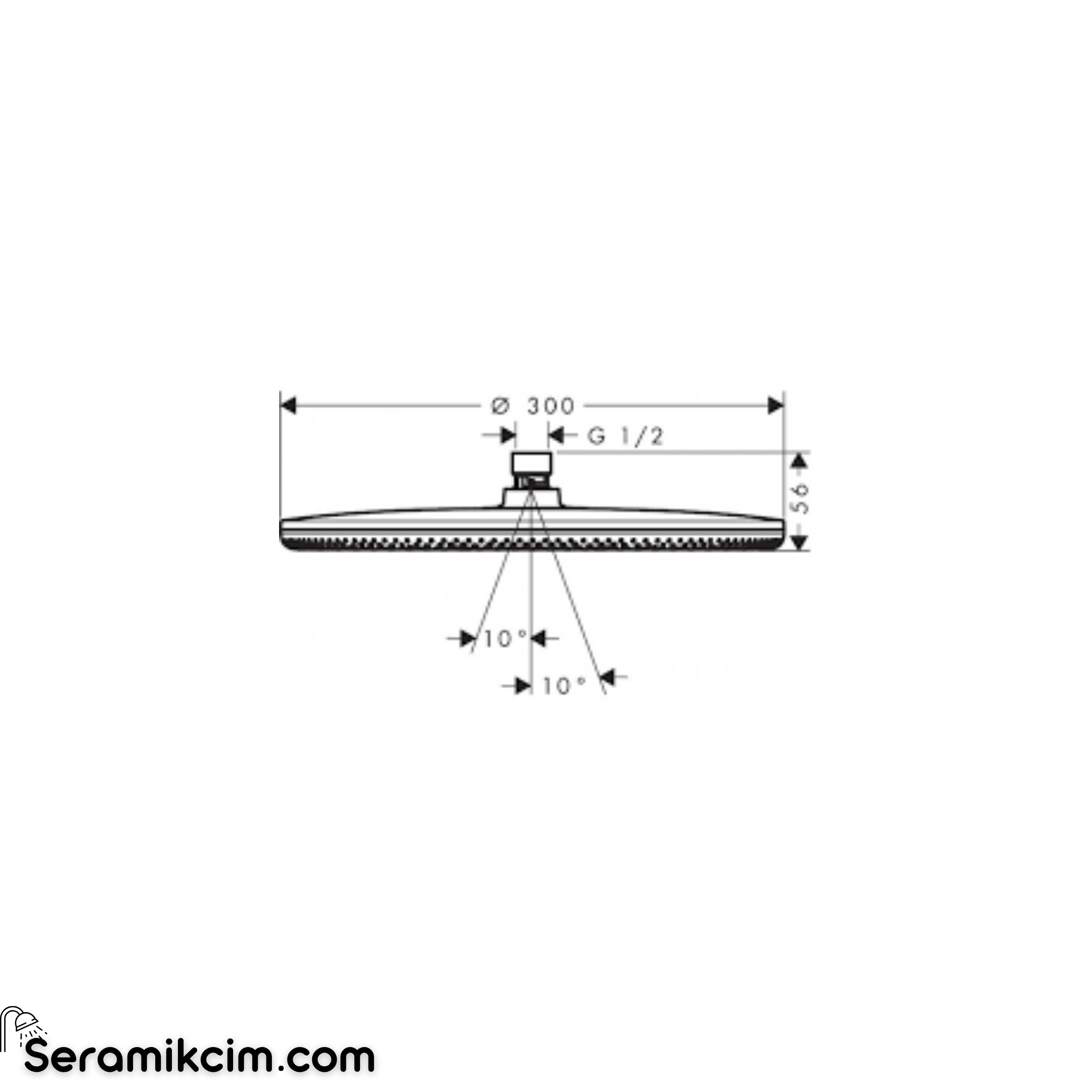 Hansgrohe Raindance Alive S Tepe duşu 300 1jet EcoSmart Krom 24521000