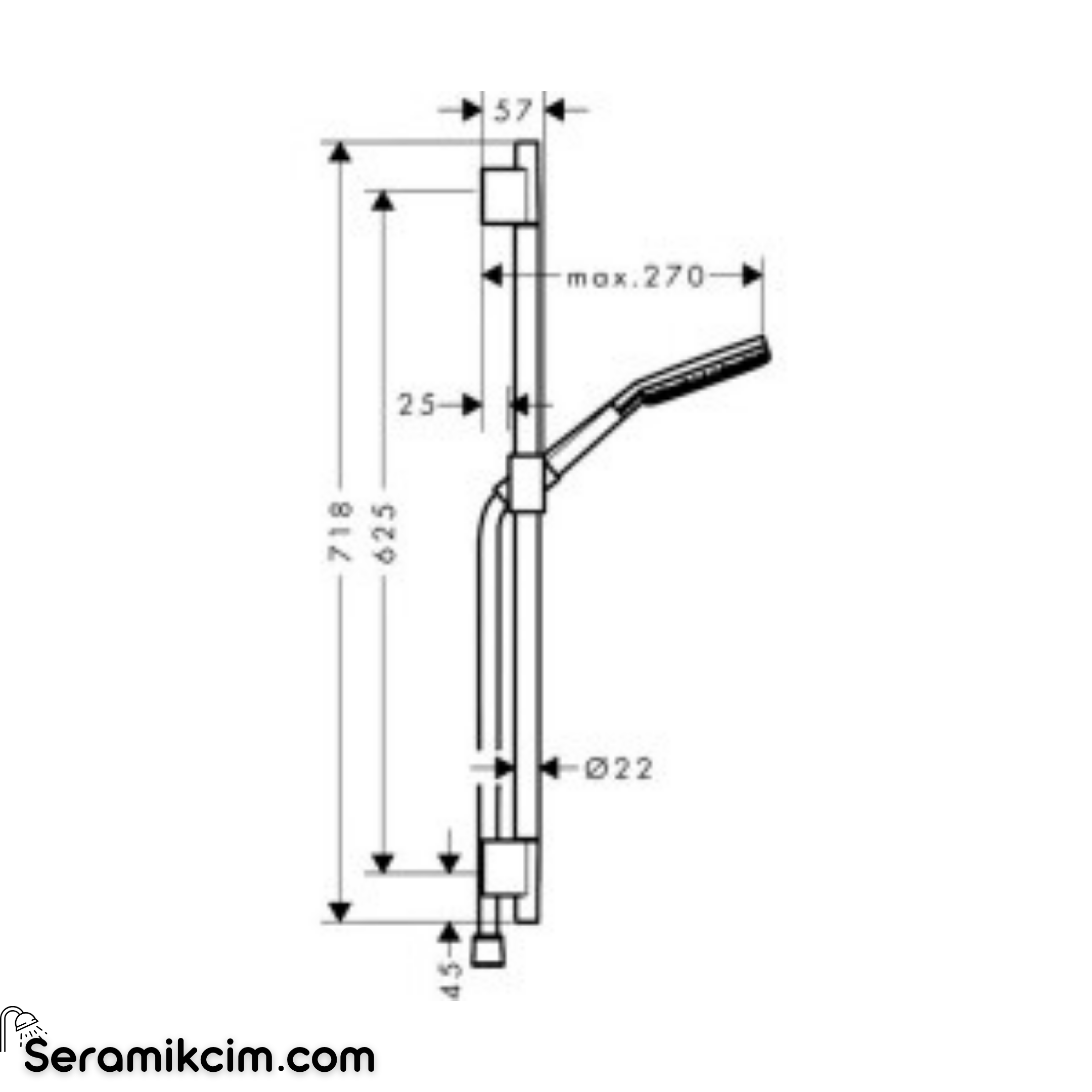 Hansgrohe Raindance Alive Select S Duş Seti 125 3jet EcoSmart Mat Siyah Krom 24602340