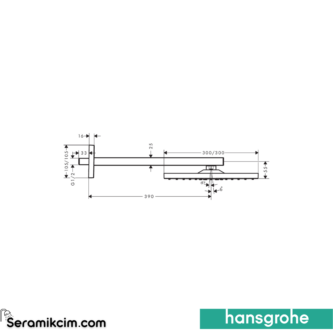 Hansgrohe Raindance E Tepe Duşu 30cm Mat Bronz 26238140