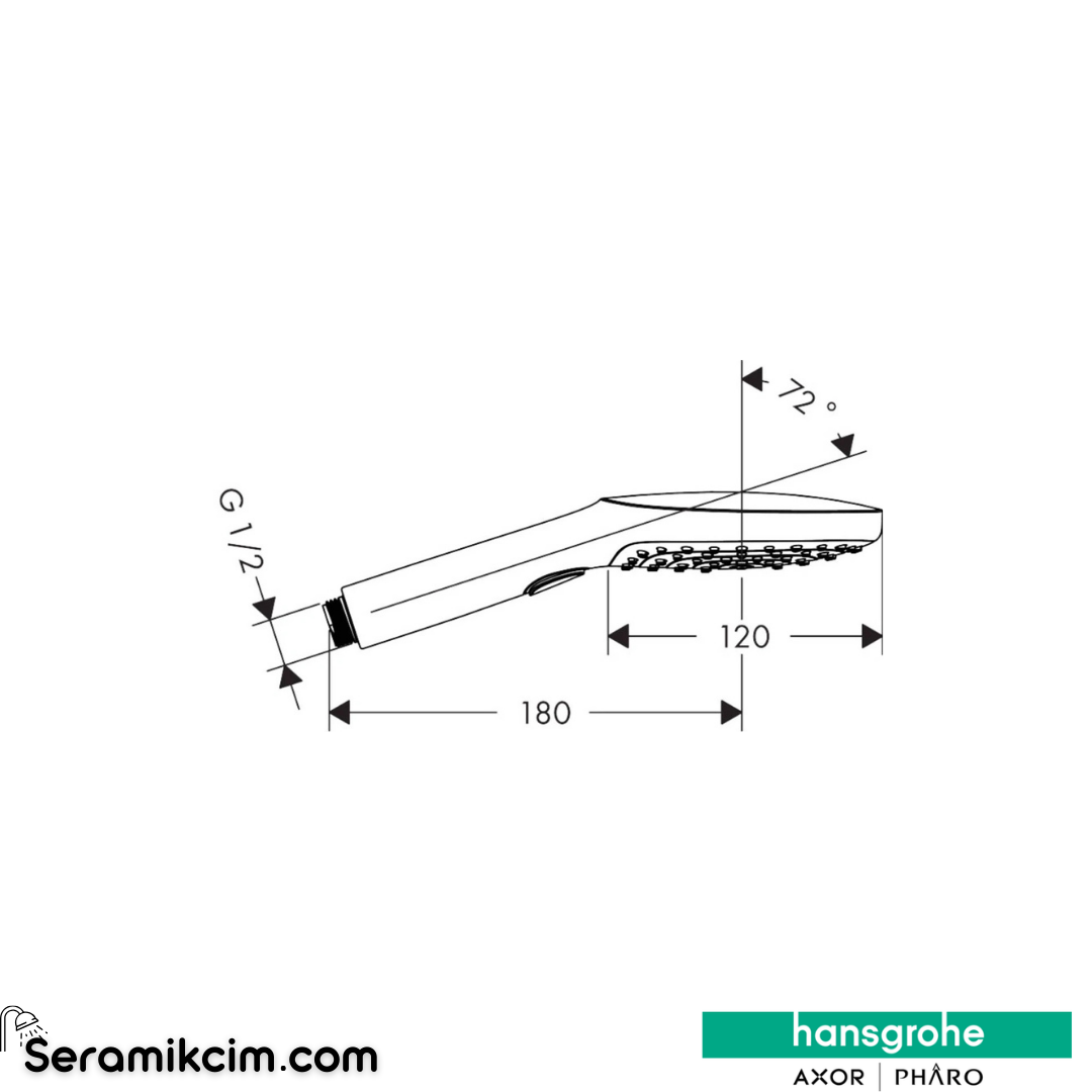 Hansgrohe Raindance Select 120 El Duşu 3 Fonksiyonlu Mat Bronz 26520140