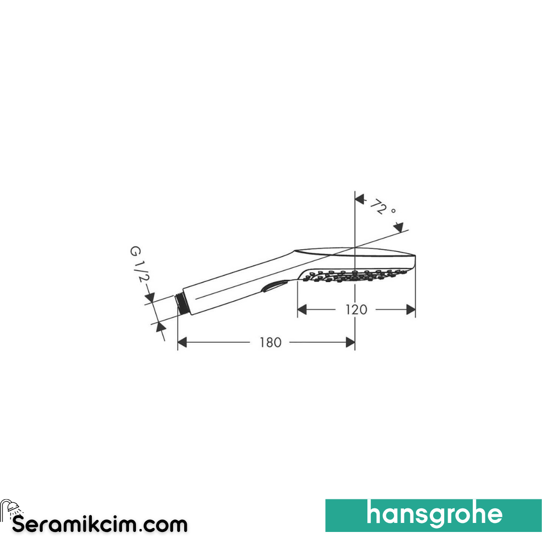 Hansgrohe Raindance Select 120 El Duşu Mat Siyah Krom 26520340