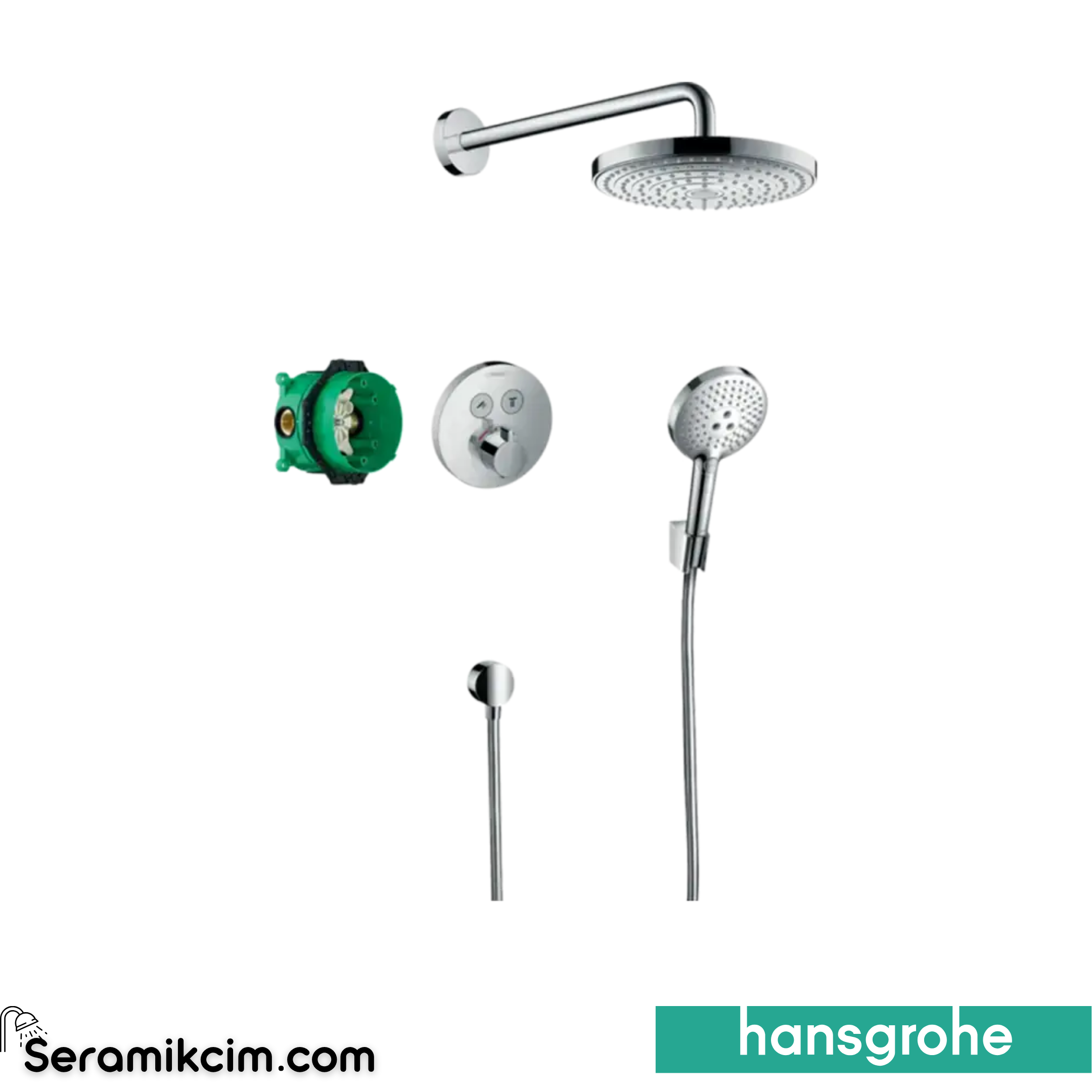 Hansgrohe Raindance Select E Ankastre Duşu Sistemi Mat Siyah Termostatik 27297000