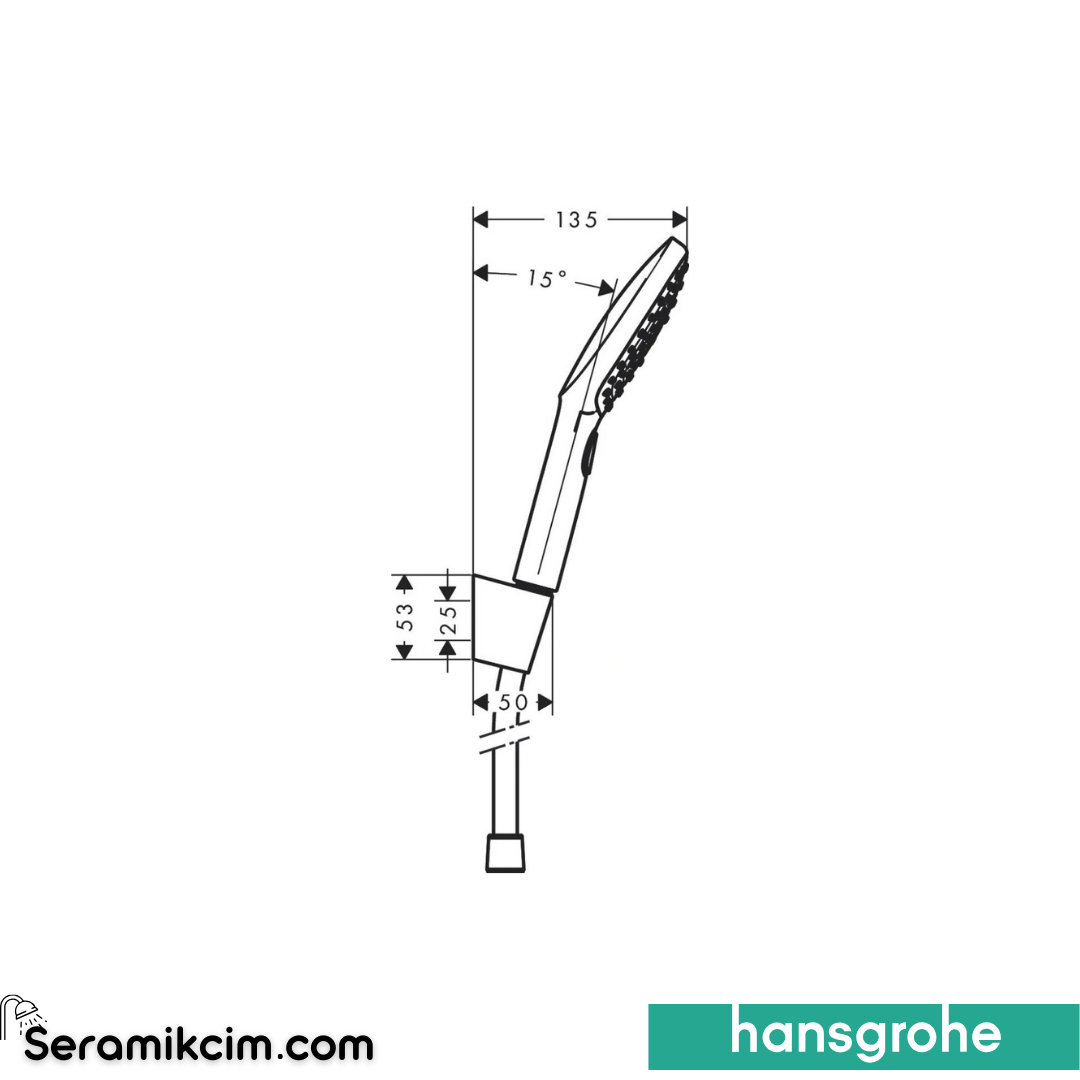 Hansgrohe Raindance Select E El Duşu Set 120 Porter Set Krom 26720000