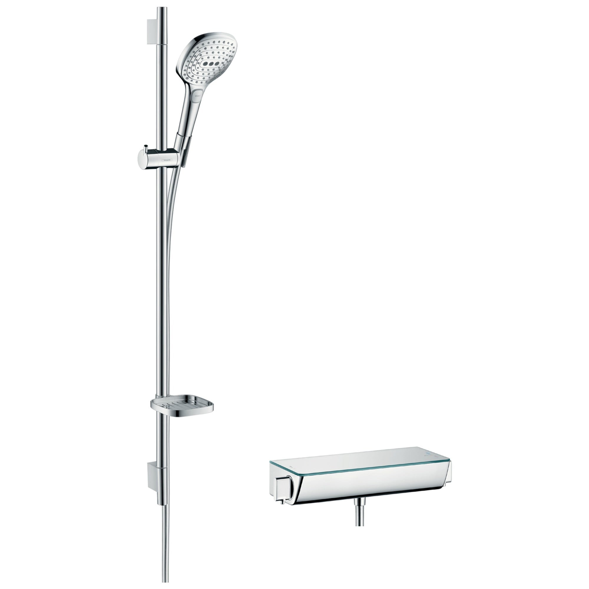 Hansgrohe Raindance Select E Termostatik Sürgülü Duş Seti 90 cm 120 El Duşlu Ecostat Select Krom 27039000