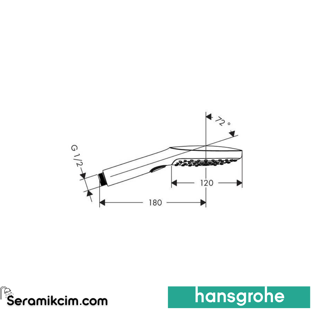 Hansgrohe Raindance Select S El Duşu 120 3 Fonksiyonlu, Mat Siyah Krom 26014340