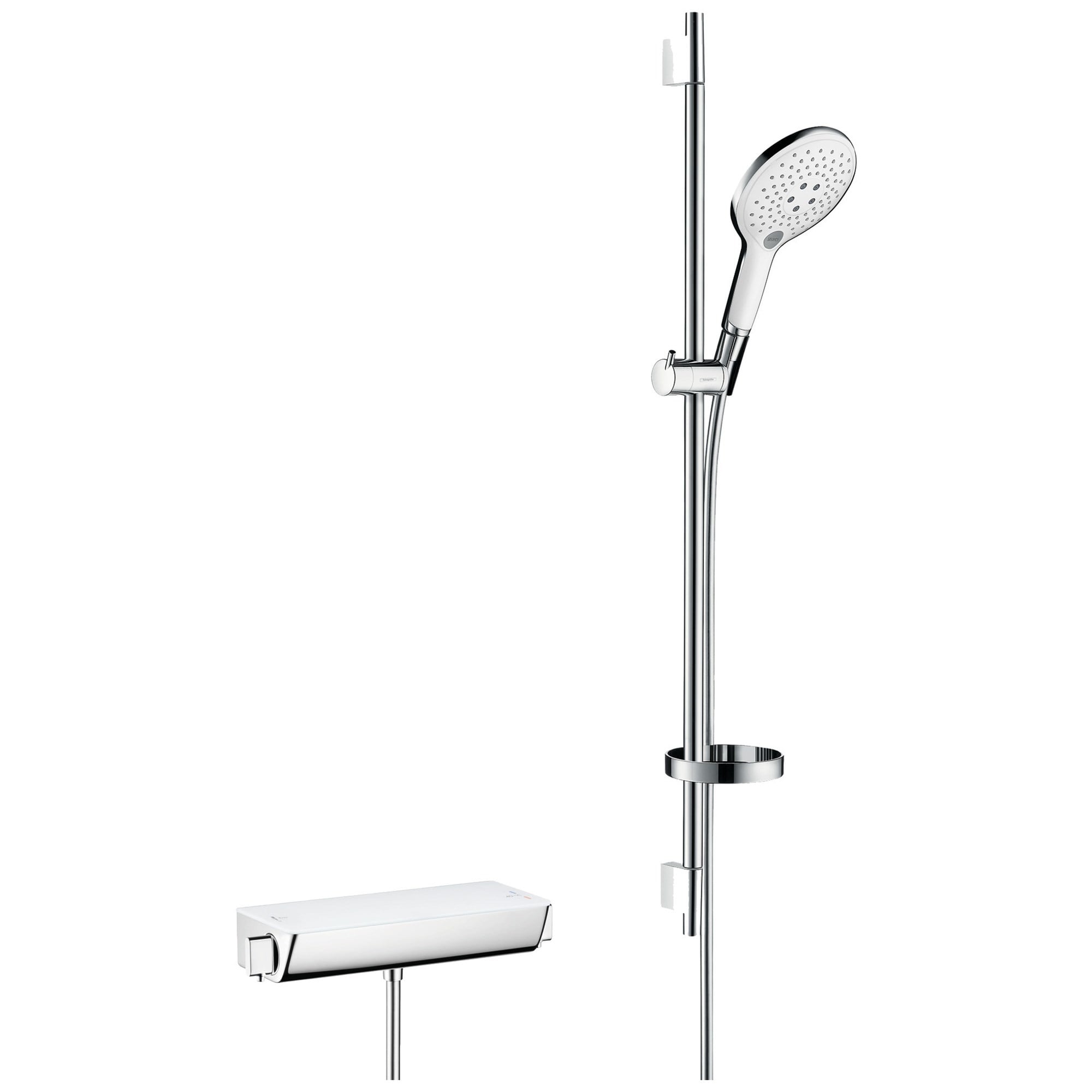 Hansgrohe Raindance Select S Termostatik Sürgülü Duş Seti 90 cm 150 El Duşlu Ecostat Select Beyaz-Krom 27037400