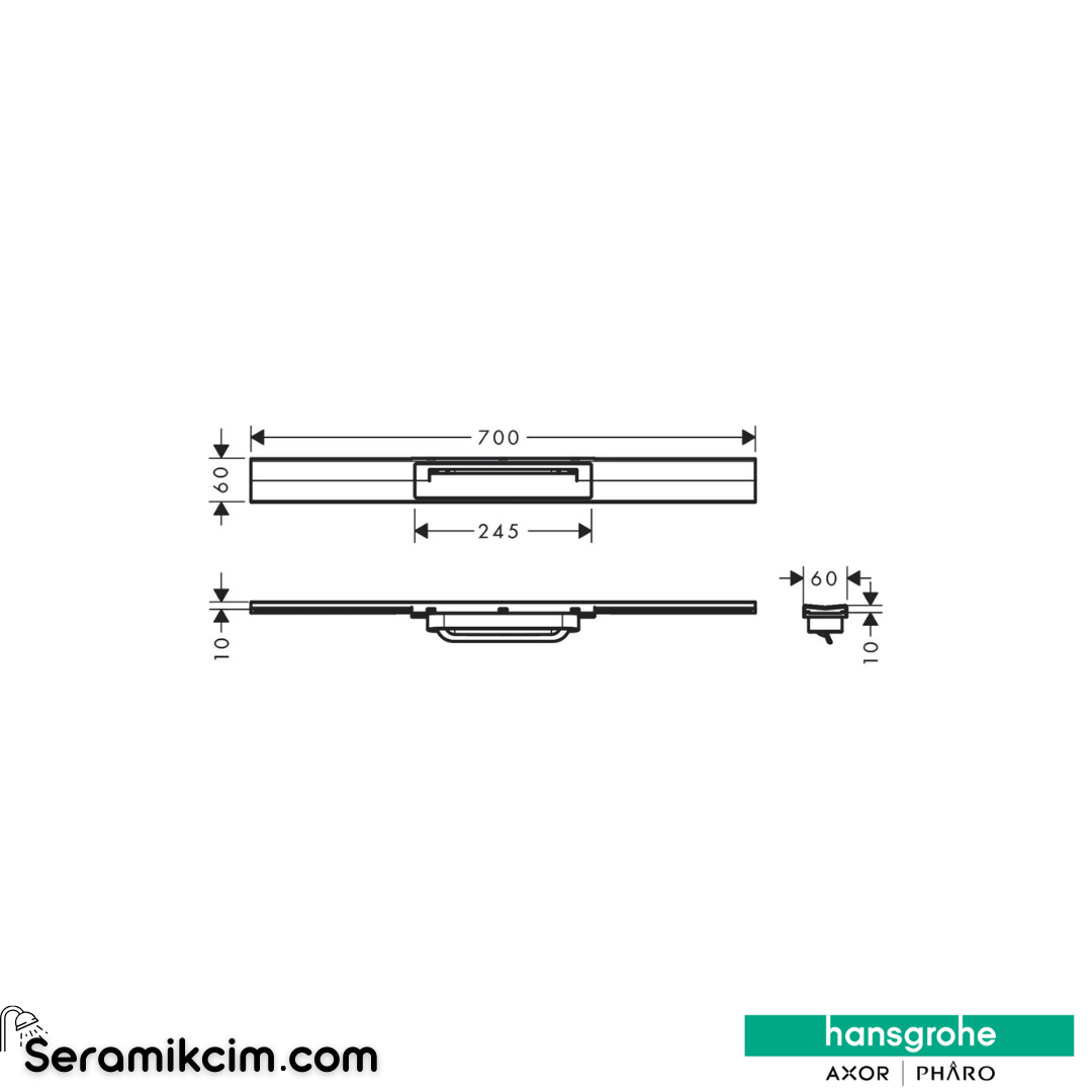 HansGrohe Raindrain Flex Duş Kanalı 700 Kesilebilir Serbest Kurulum İçin Parlak Altın 56043990
