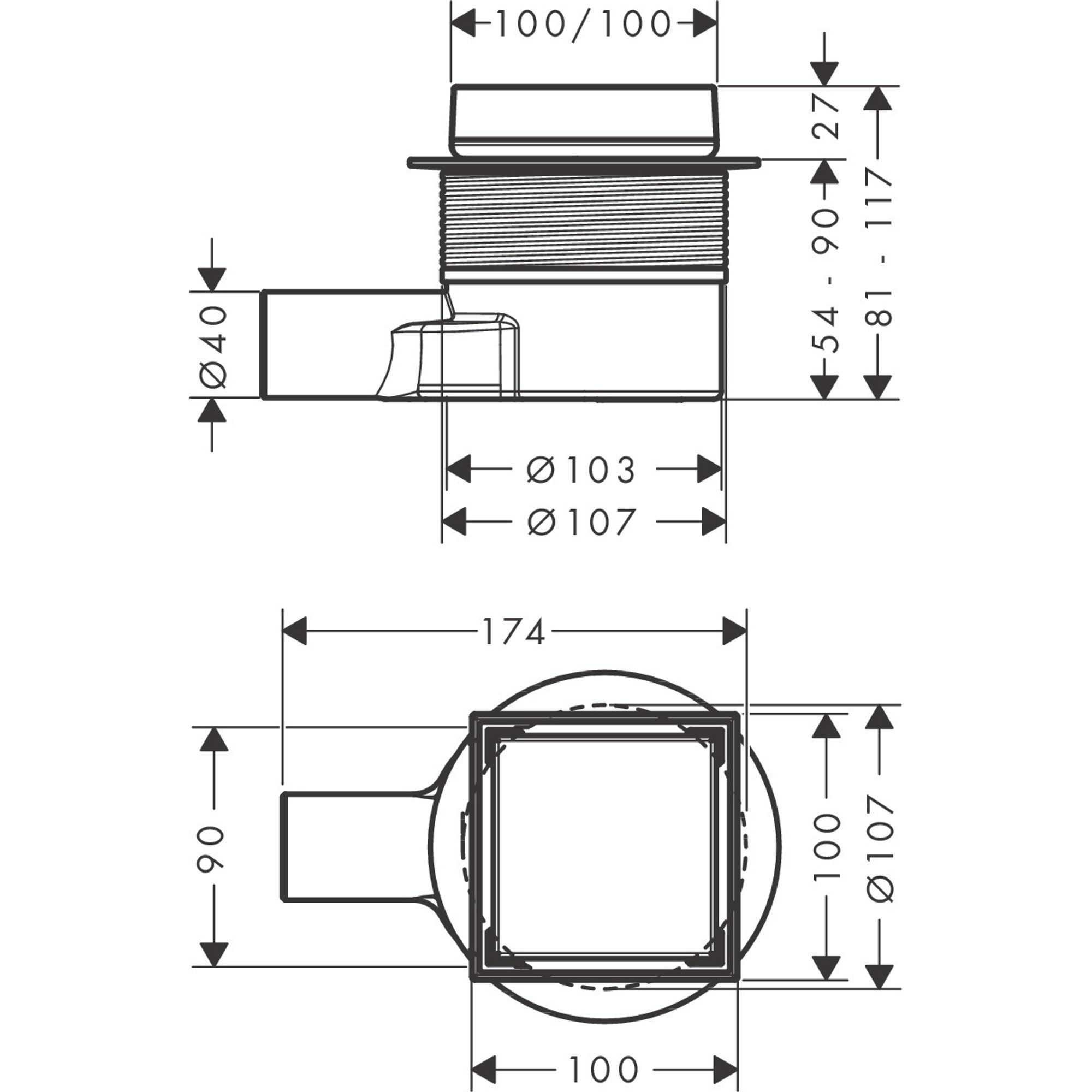 Hansgrohe Raindrain Point Komple Set Gider 100/100 Seramik Kaplanabilir 56247670