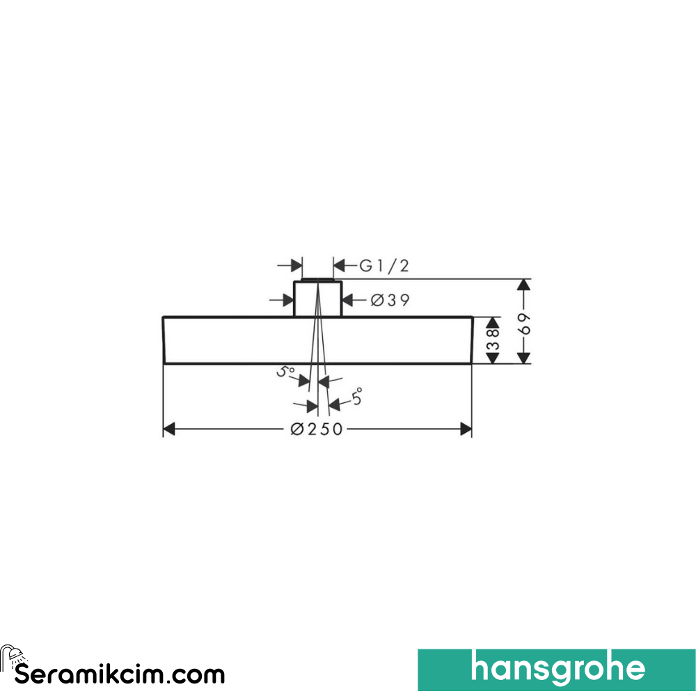 Hansgrohe Rainfinity 250 1 Fonksiyonlu Tepe Duşu Ecosmart Mat Siyah-Krom 26229340